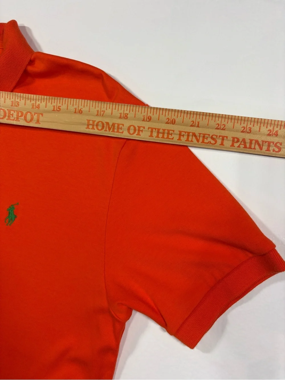 Ralph Lauren Polo Orange Polo with Green Pony Embroidery